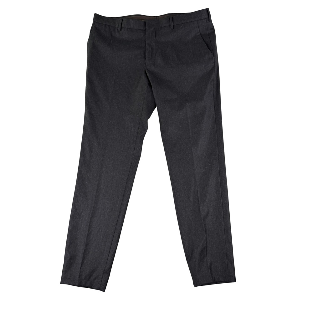 MooRER Verona Men's 52  Slim Fit Gray Virgin Wool Dress Pants Made in Italy